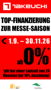 Takeuchi 0 % Sonderfinanzierung Sep-Nov 2026